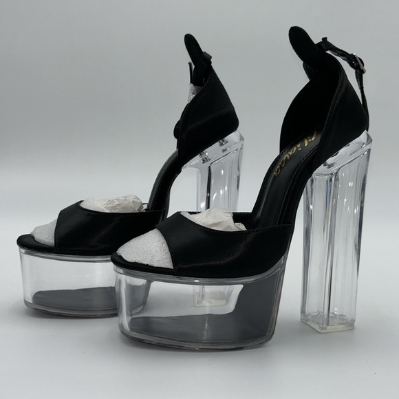 Liliana Clear Platform Block Heels - Picture 4 of 15